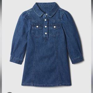 GAP Baby Demin Long Sleeve Dress, 12-18M